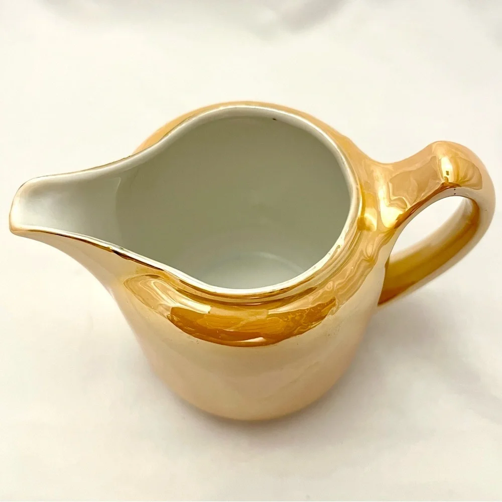 Peach Orange Lusterware Porcelain Creamer, Made in Germany, VTG EUC